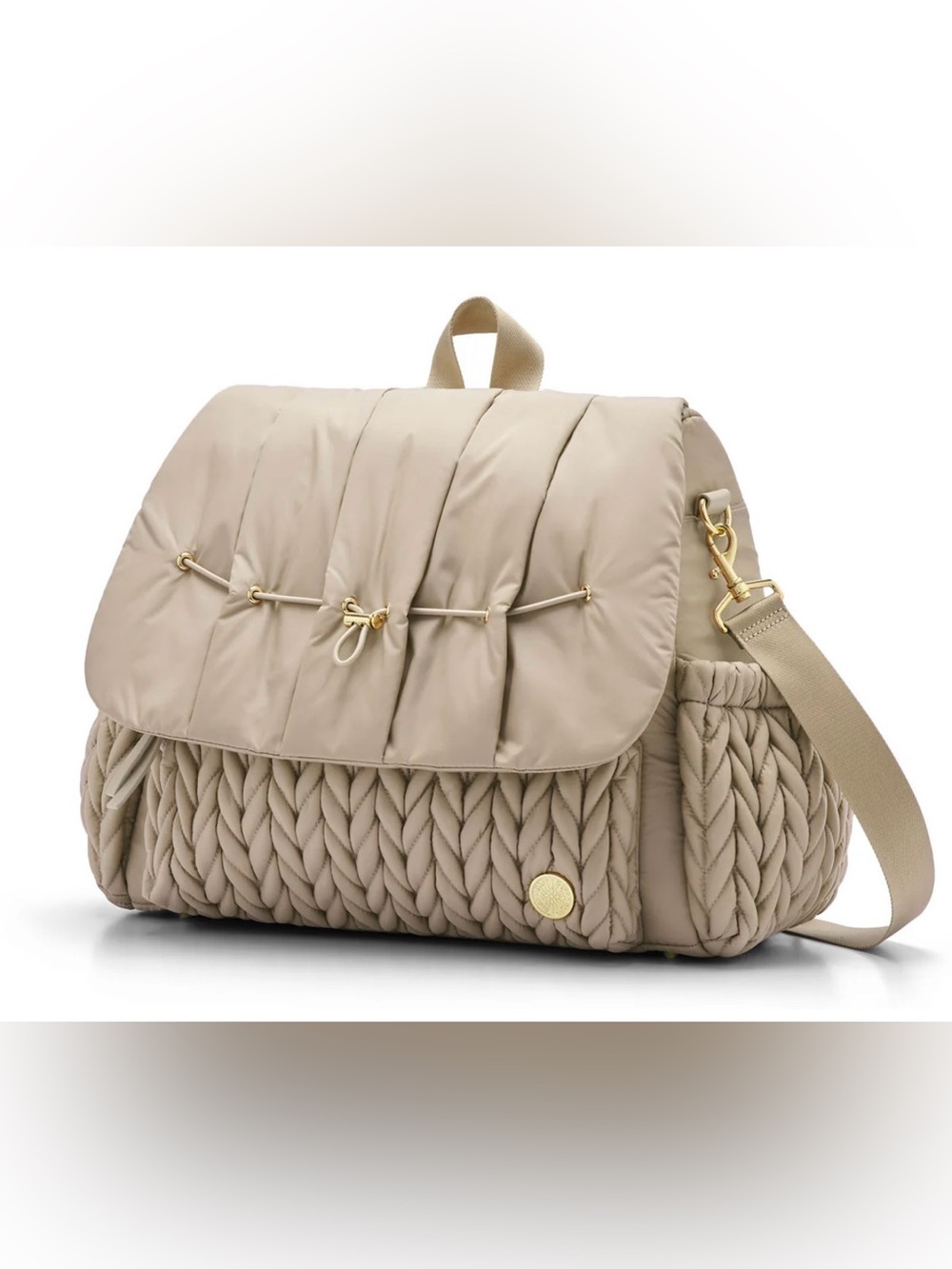 Quilted Diaper Backpack in Beige - Picture 7 of 14